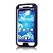 Galaxy S4 Case, Tradekmk(TM) Latest Fashion Hot Sale Hybrid Hard Soft Combo Three-in-one Durable Bumper Armor Back Case Cover Protector Compatible with Samsung Galaxy S4 i9500[+Stylus+Screen Protector+Cleaning Cloth]-(Black)