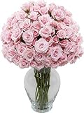 Deluxe Pink Spray Roses 100 Blooms with Hourglass Vase