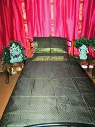 Bed Cover Black Sari Bedding Coverlet Bedspread for Bedroom-3pc Set Twin