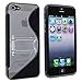 Black S-Line Wave Design TPU Bumper Gel Shell Back Case Cover Skin with Stand for iphone 5 5G 5th Gen