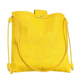 Olive N Figs Sunny Yellow Catch-All Jute Drawstring Backpack