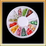 12 color Nail Art Sticker 3D Fruit DIY Decoration W/box Wheel B0006