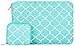 MOSISO Canvas Geometric Pattern Sleeve Bag Compatible with 15-15.6 inch Laptop with Small Case, Pure Blue Quatrefoil