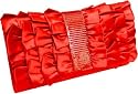 Magid Satin Ruffle and Sequin Band Clutch