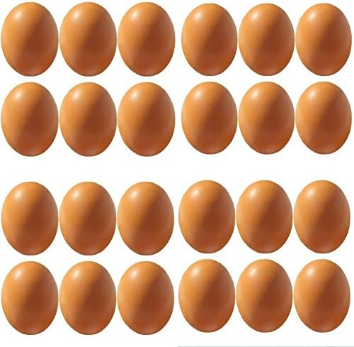 Warm-life Miniature Novelty Easter Eggs Preschool DIY Handmade Eggs Wooden Fake Eggs Art Decorations Children Play Kitchen Game Food Toys Pack of 24