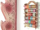 Beachcombers! Wall Hanging Glass Bangle Rack: Indian Stained Hand Carved Wood Glass Bangle Bracelet...