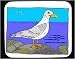 Decorated Mouse Pad with lichen, sea, rock, shore, gull