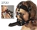 Leder Kopfgeschirr mit Dildo aus Latex