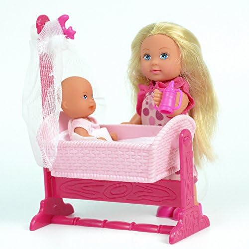 Lil Dolly with Cradle - Polka Dotted Dress