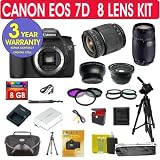 Canon EOS 7D 18 MP Digital SLR Camera with Tamron 28-80mm Zoom Lens + Tamron 75-300mm Zoom Lens + .40x Superwide Angle Fisheye Lens + 2x Telephoto Lens + +1,+2,+4,+10 Close Up Macro Kit + UV Filter + PL Filter + FLD Filter + 8 GIG Memory Card + 50 Tripod + Holster Case + Extra Battery + 6 Piece Starter Kit +3 Year Celltime Warranty Repair Package