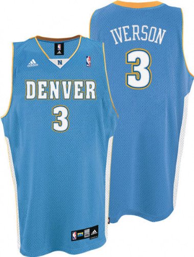 Allen Iverson Blue adidas NBA Light Swingman Denver Nuggets Youth Jersey