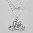 Necklace With 0.90ctw Precious Stones - Genuine Amethysts and Topazes in 925 Sterling silver. Total item weight 7.0g Length 16in