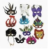 Deluxe Feather Mask Assortment (1 dozen) - Bulk [Toy]