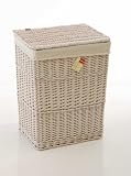 White Wicker Linen Basket