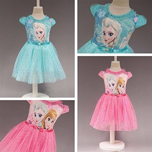 Hallowkid® Girls Kids Children Cartoon Elsa Princess Cosplay Mesh Bubble Dress
