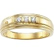 14K Yellow Gold Diamond Man's Ring/Band - 0.20 Ct.