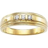 14K Yellow Gold Diamond Man's Ring/Band - 0.20 Ct.