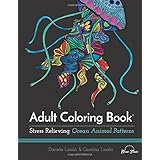 adult coloring book ocean animal patterns