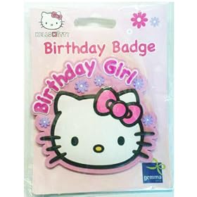 Girls Hello Kitty Birthday Girl Badge