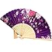 Binmer(TM) Japanese Cherry Blossom Folding Hand Dancing Wedding Party Decor Fan Chinese Fans (Purple)