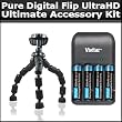 Ultimate Accessory Kit For The Pure Digital Flip UltraHD Camcorder 3rd Generation FVU32120B, U32120W NEWEST MODEL Includes Gripster Tripod + 4 AAA Batteries And Charger Ultimate Accessory Kit For The Pure Digital Flip UltraHD Camcorder 3rd Generation FVU32120B, U32120W NEWEST MODEL Includes Gripster Tripod + 4 AAA Batteries And Charger