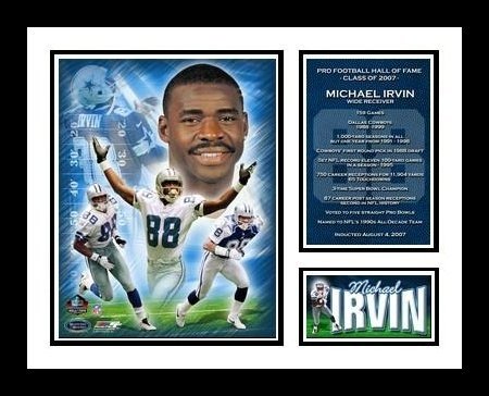 Michael Irvin Framed Dallas Cowboys Hall of Fame 2007 Photo Milestone Collage