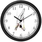 Gymnast on Rings Mens Gymnastics Theme Wall Clock by WatchBuddy Timepieces (Black Frame)