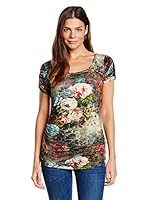 Fornarina Camiseta Manga Corta New Aide-Loden Stretch (Multicolor)