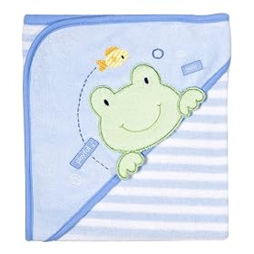Just One Year Frog Hooded Towel - Blue