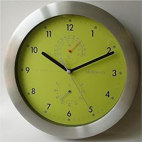 Bai Design BAI.784.WC Weather Master Weather Station Modern Wall Clock in Chartreuse