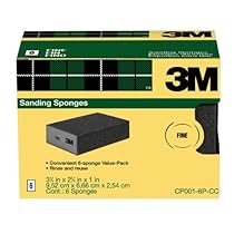 3M Sanding Sponge, Fine Grit, 6-Pack
