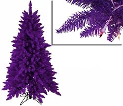 4.5' Pre-Lit Slim Purple Ashley Spruce Christmas Tree - Clear & Purple Lights