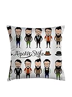 Hipster Funda De Cojín Hipster man (Negro/Blanco/Multicolor)