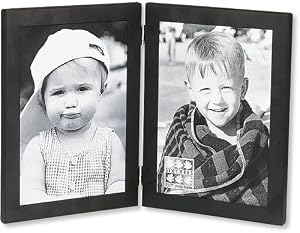 Dylan Double Double-Hinged Horizontal Black Picture Frame 4x6