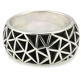 Zina Sterling Silver Mens Cosmos Silver Band R