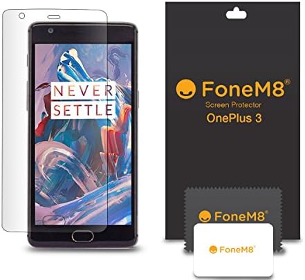 New 2016 Release OnePlus 3 Smartphone Screen Protector (5 Pack) Includes Microfibre Cleaning Cloth And Application Card
