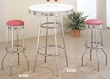 3pc Retro Nostalgic Soda Fountain Style Bar Table & 2 Stools Set w/Rose Fin ....