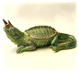 Jackson's Chameleon Trinket Box Set with Swarovski Crystals, Horned Lizard Ring Box, Horny Lizard Pill Box, Horned Gecko Jewelry Box