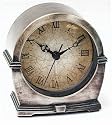 Infinity Instruments Boudoir Antique Silver - Metal Alarm Clock (Tarnished Finish)