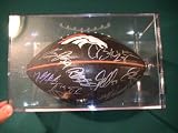 2011 Denver Broncos Team Signed Autographed Logo Football Tebow , Orton Coa + Hologram w/ Football Holder