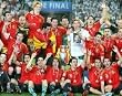 2008 Euro Champs Spain National Team 8x10 Photograph Team Celebration with Trophy