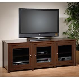 Santino Plasma / LCD TV Console with 3 Glass Doors By Prepac Furniture