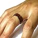 Stainless Steel Mahogany Wood Inlay Domed Ring