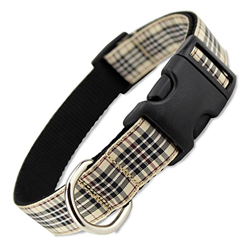 London Furberry Plaid Dog Collar, Medium (3/4