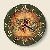 Rustic Lodge Country Pinecone Kitchen Wall Clock
