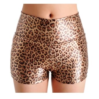 Amurleopard mini short en simili cuir femme pantalons courts