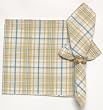 Durable Hand Woven 100% Cotton White, Blue and Yellow Plaid Napkins 22x22 Inches Set of 12