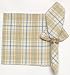 Durable Hand Woven 100% Cotton White, Blue and Yellow Plaid Napkins 22x22 Inches Set of 12
