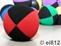 Jonglierball: HENRYS Beanbag Superior (Velours) 67mm, schwarz-rot