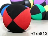 Jonglierball: HENRYS Beanbag Superior (Velours) 67mm, schwarz-rot